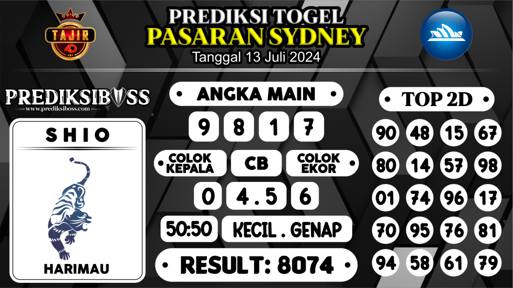 https://prediksibossaja.com/prediksi-boss-togel-sidney-sabtu-13-juli-2024/