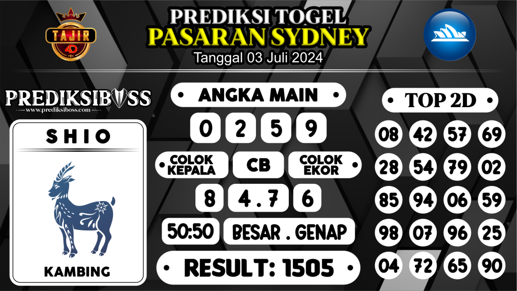 https://prediksibossaja.com/prediksi-boss-togel-sidney-rabu-03-juli-2024/